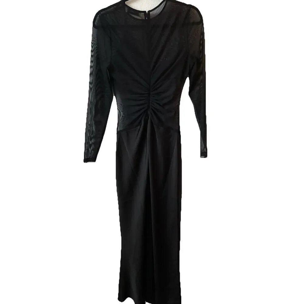 Ginger Sheer Long Sleeve Mixed Media Gown MISHA COLLECTION Size Medium EU 38